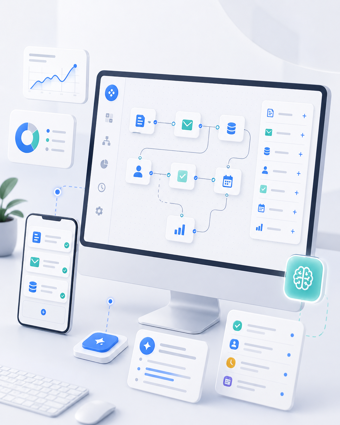 AI and automation visual for modern business processes